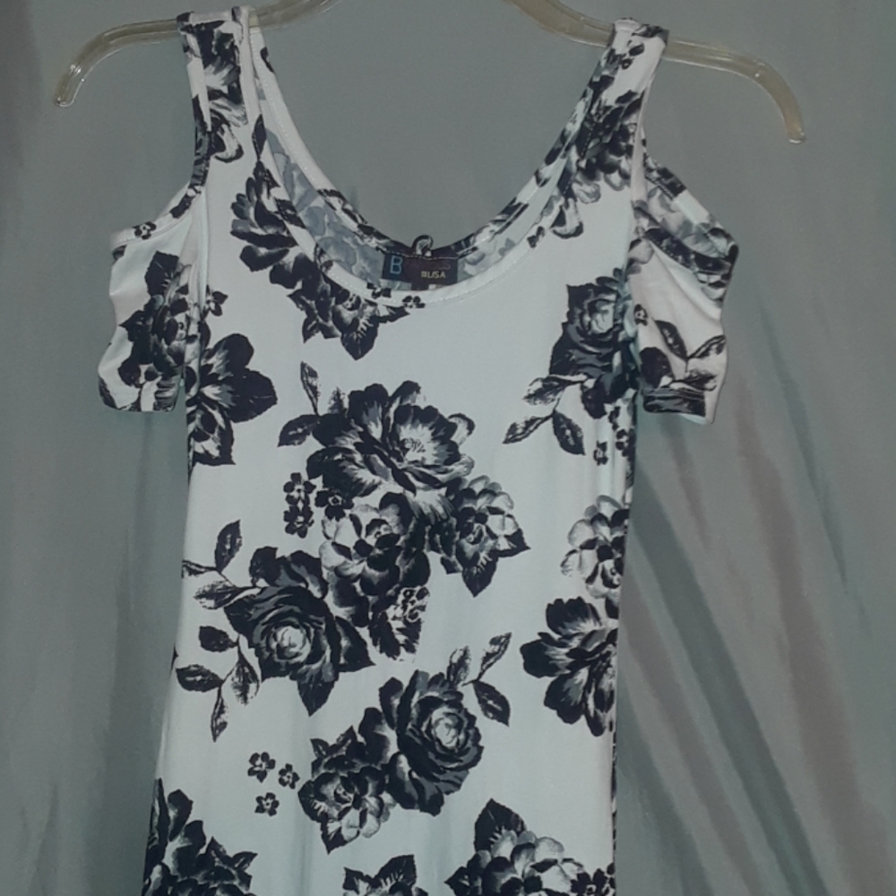 B Famous cold shoulder dress